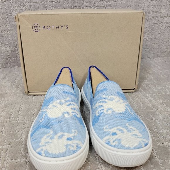 Rothy's The Kids Sneaker Blue Octopus Camo Toddler Little Kids Size 11,12,13, 2 - Picture 3 of 10